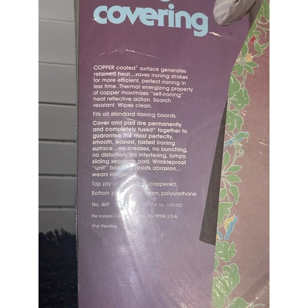 Vintage Ironies Copper Coverply Ironing Board Cover Tropical Design New NOS